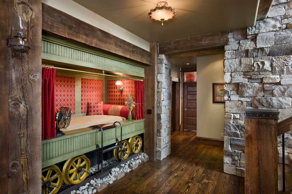 Train Car  for Rustic Hall with Dark Wood Floor
