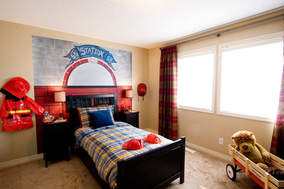 Train Murals  for Contemporary Kids with Fire Fighter
