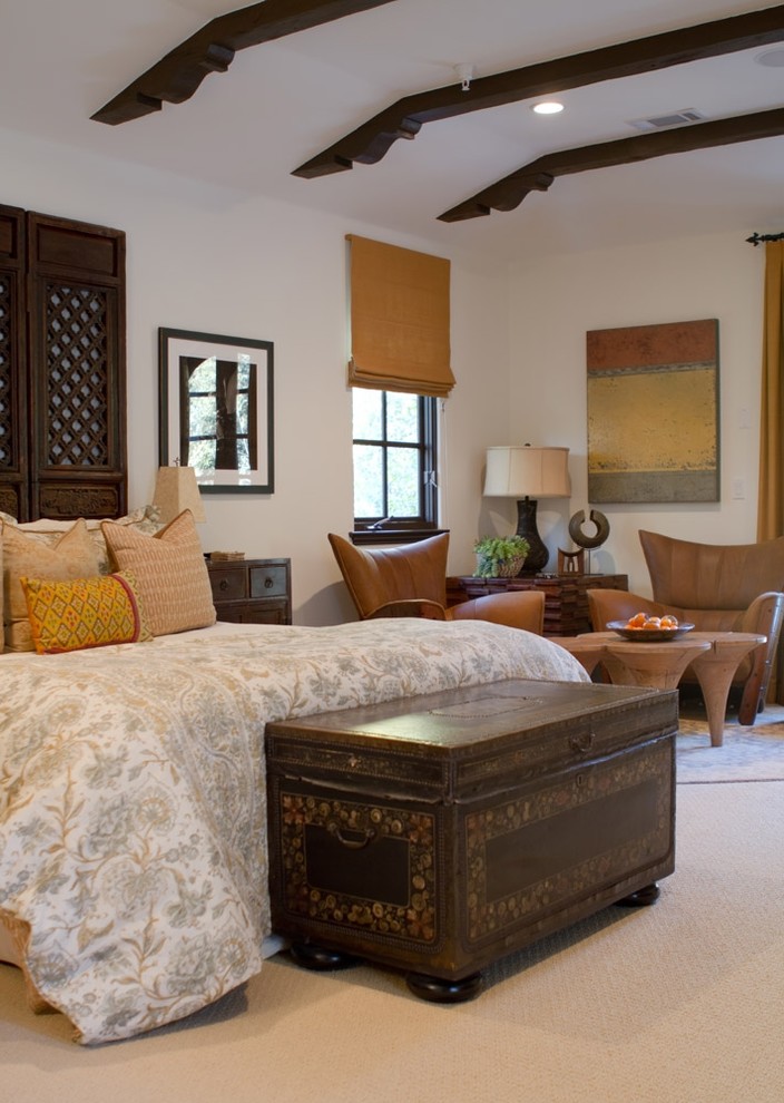 Truck Tailgate Headboard  for Mediterranean Bedroom with Leather Wing Chairs