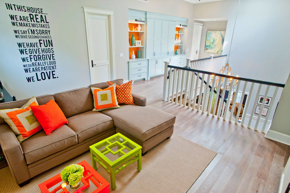 Wall Decals  for Traditional Family Room with Chandelier