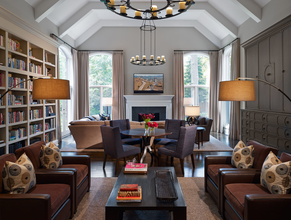 Arc Floor Lamp for Transitional Living Room with Family Room