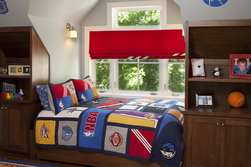 Bedspreads and Comforters for Contemporary Kids with Window Treatments
