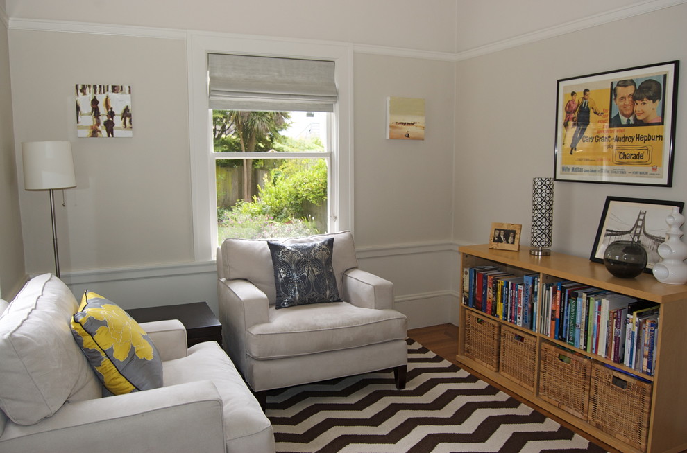 Chevron Rug for Contemporary Family Room with Area Rug