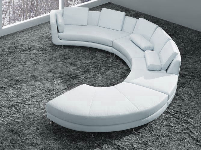 Curved Sectional Sofa for Modern Living Room with Leather Curved Sectional Sofa