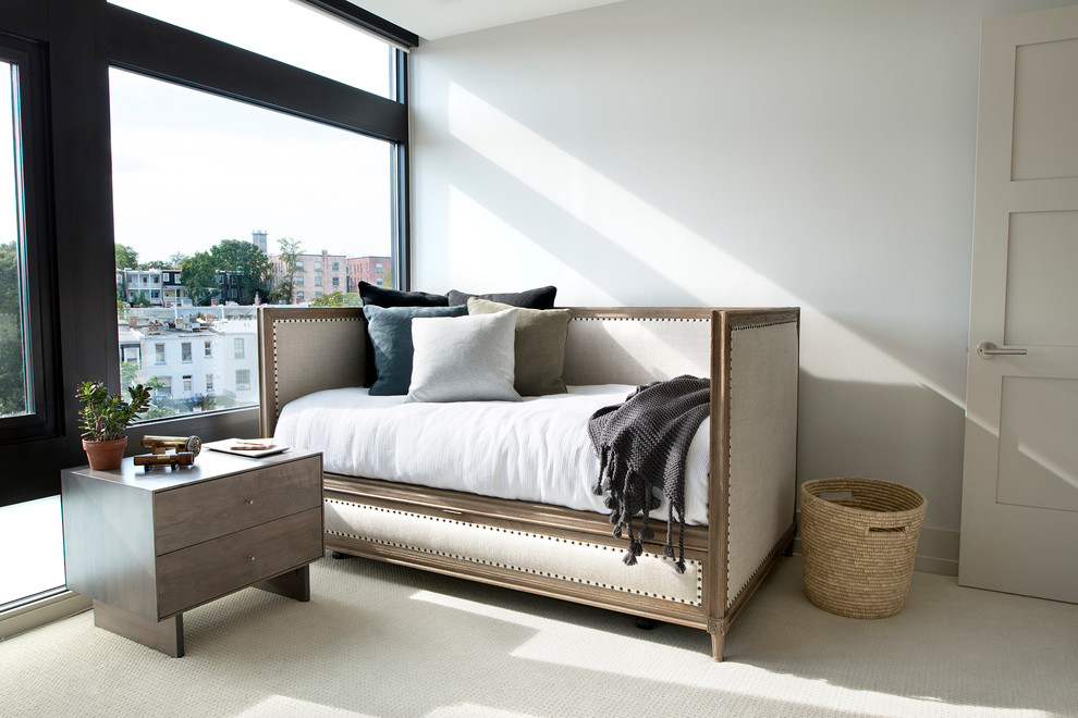 Daybeds with Trundle for Transitional Bedroom with Carpet
