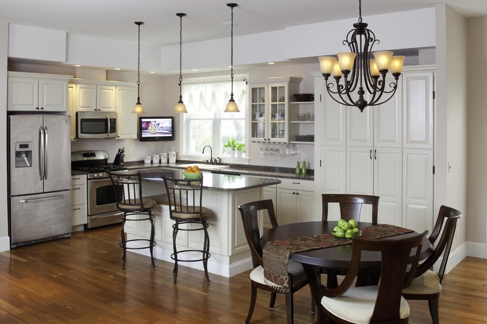 Feiss Lighting for Traditional Kitchen with White Cabinets