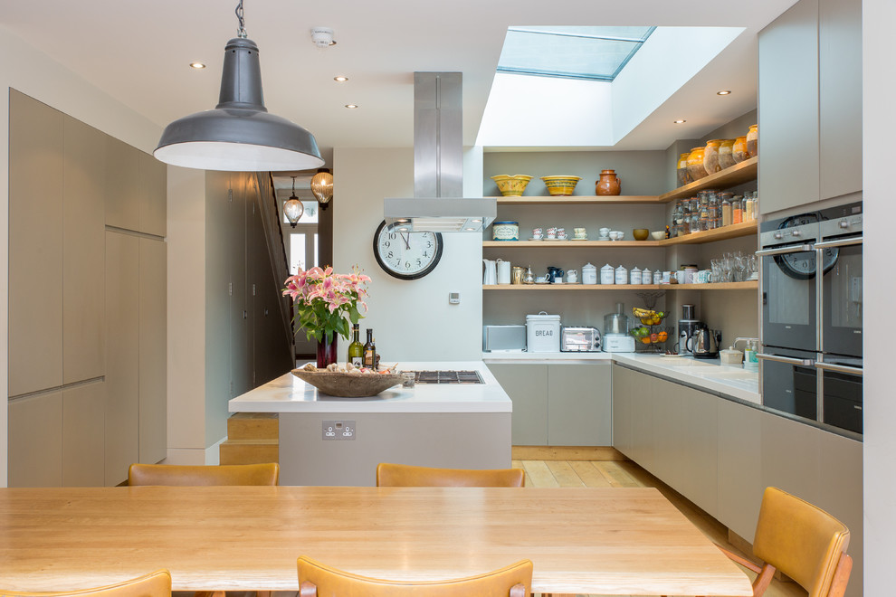 Kitchen Canisters for Contemporary Kitchen with Side by Side Wall Ovens