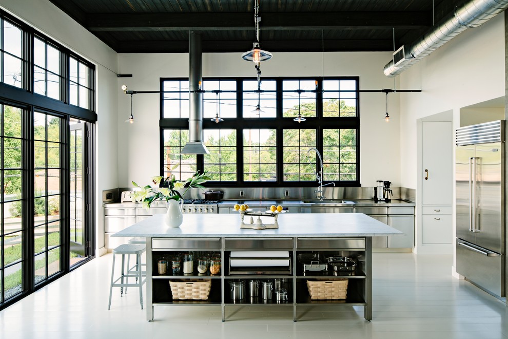 Kitchen Canisters for Industrial Kitchen with Edison Bulbs