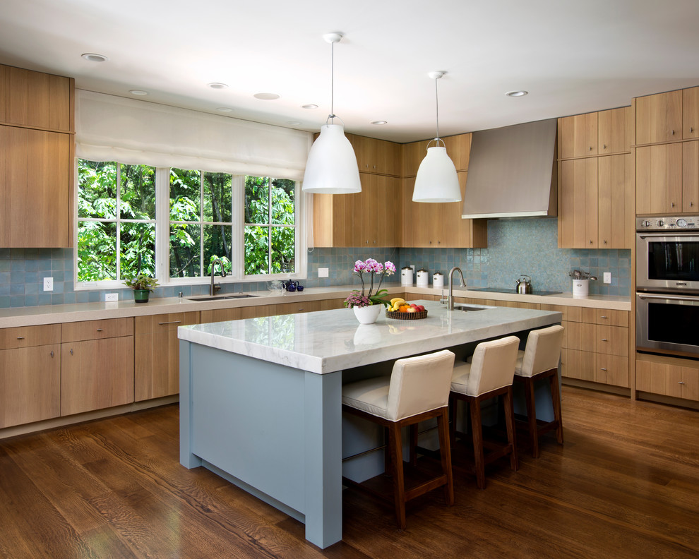 Kitchen Canisters for Transitional Kitchen with Mosaic Tile