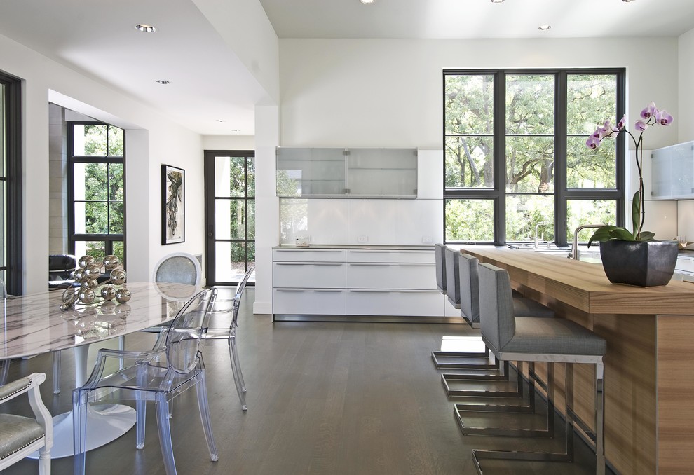 Kitchen Canisters for Transitional Kitchen with White Cabinets