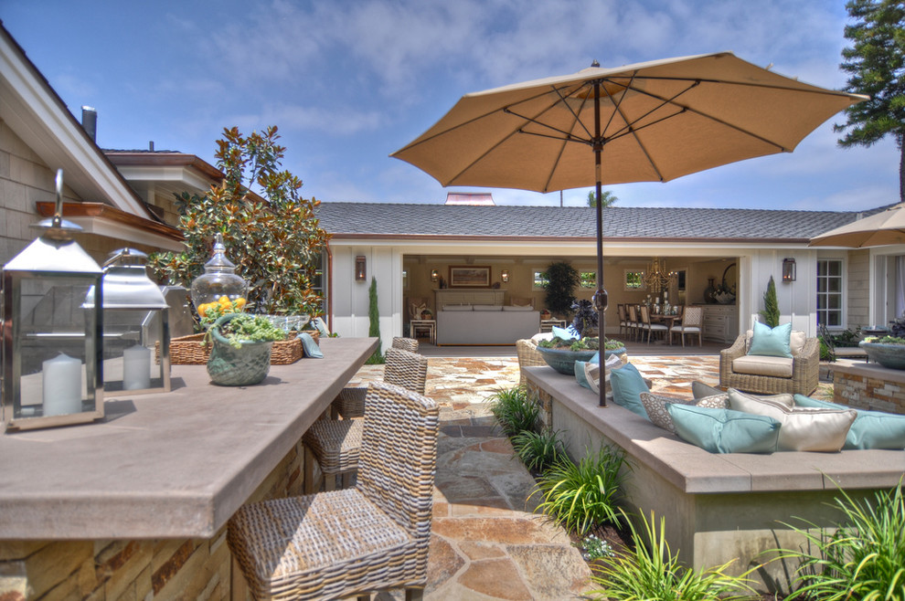 Patio Umbrella for Beach Style Patio with Outdoor Cushions