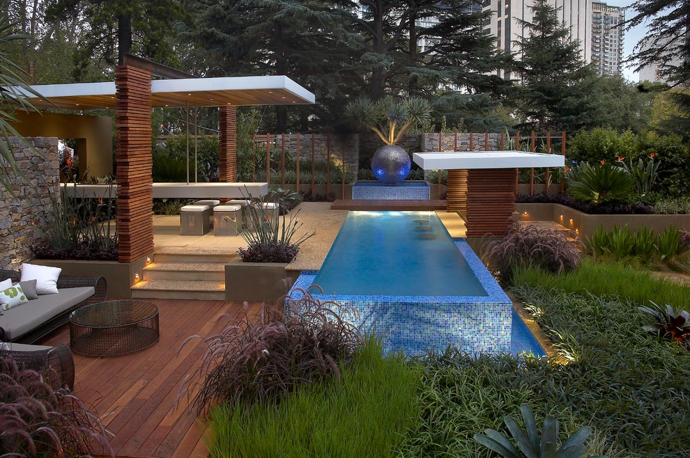 Pool Floats for Contemporary Landscape with Lap Pool