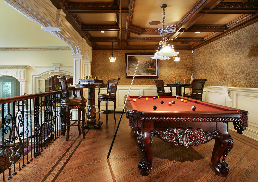 Pub Tables and Chairs for Traditional Family Room with Balcony
