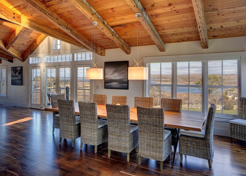 Rattan Dining Chairs for Traditional Dining Room with Dark Wood Floors