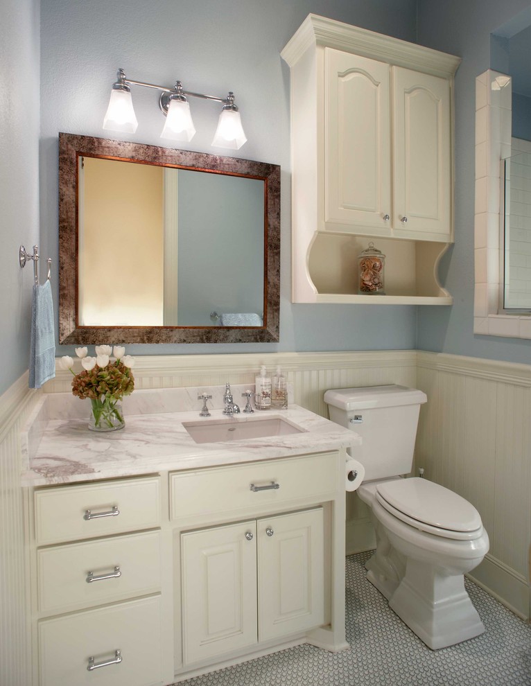 Silk Floral Arrangements for Traditional Bathroom with Design Build