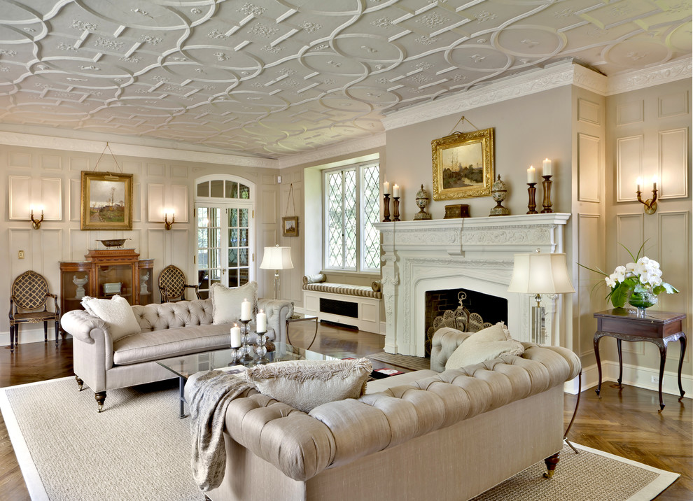 Sofa and Loveseat Set for Traditional Living Room with Wall Lighting