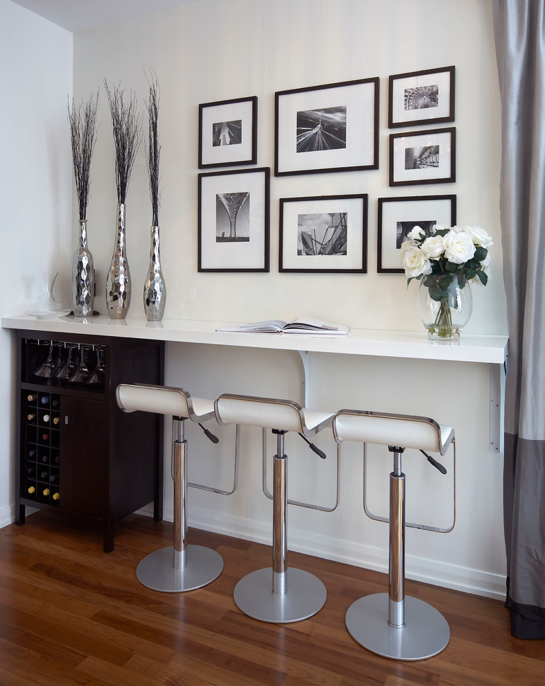 Swivel Bar Stools for Contemporary Living Room with Medium Wood Floor