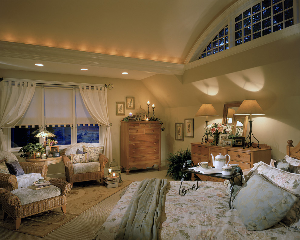 Tiffany Lamps for Traditional Bedroom with Recessed Lighting