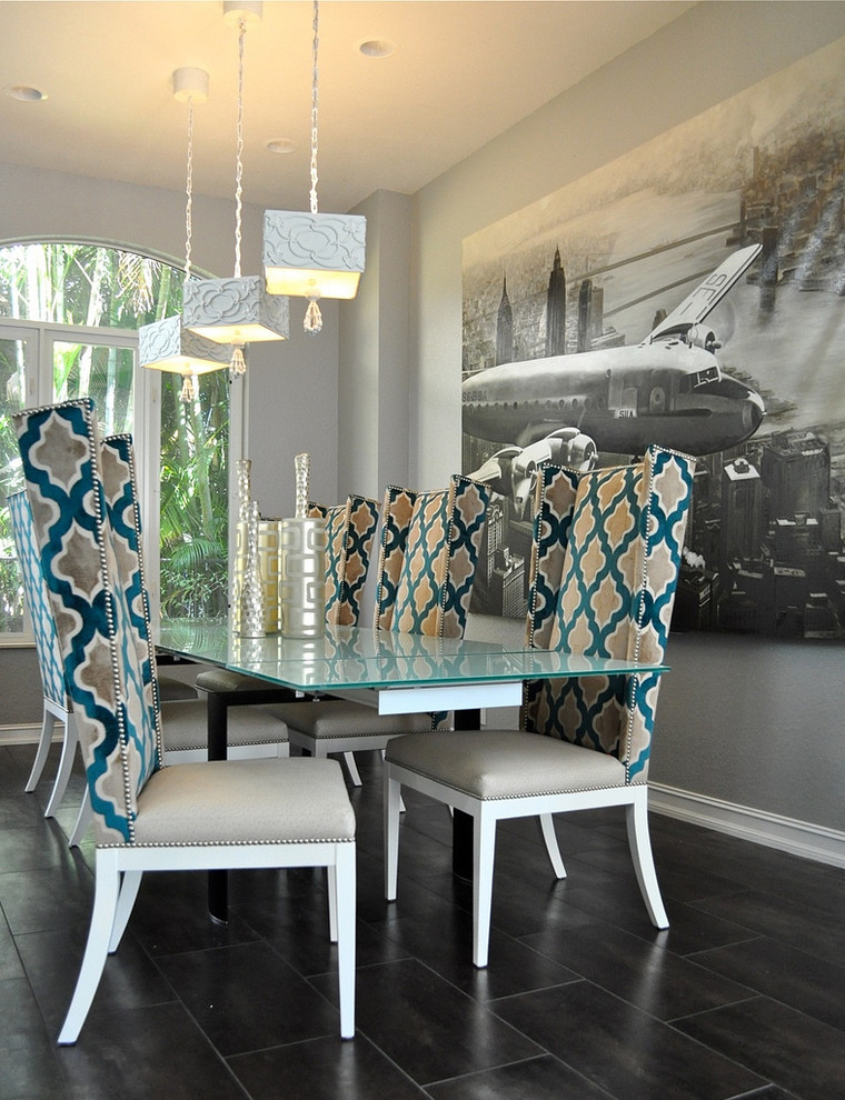 Upholstered Dining Chairs for Contemporary Dining Room with Nail Head Detail