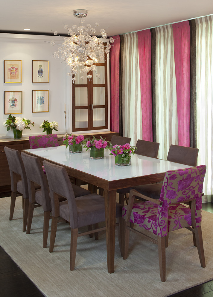 Upholstered Dining Chairs for Contemporary Dining Room with Wood Buffet