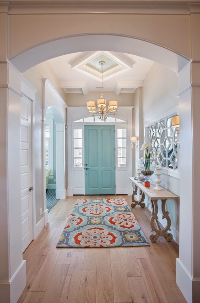 Wayfair Rugs for Transitional Hall with Transom Window