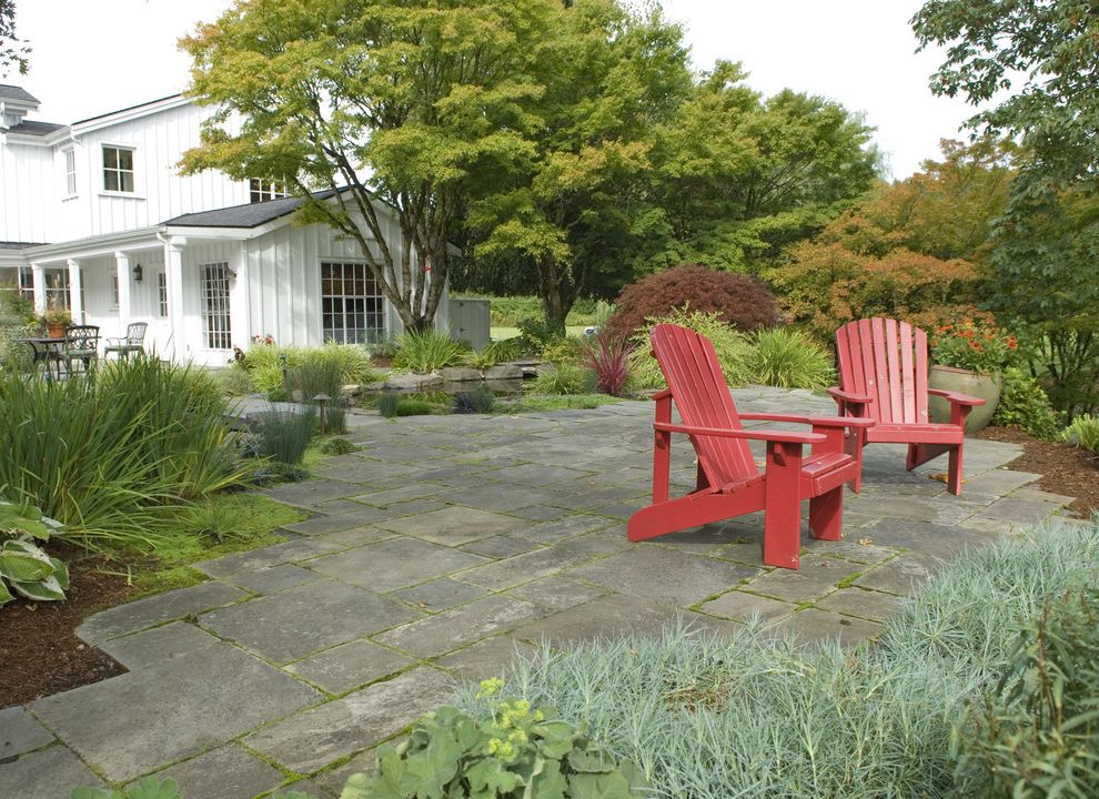 Adirondack Chairs for Contemporary Landscape with Patio Furniture