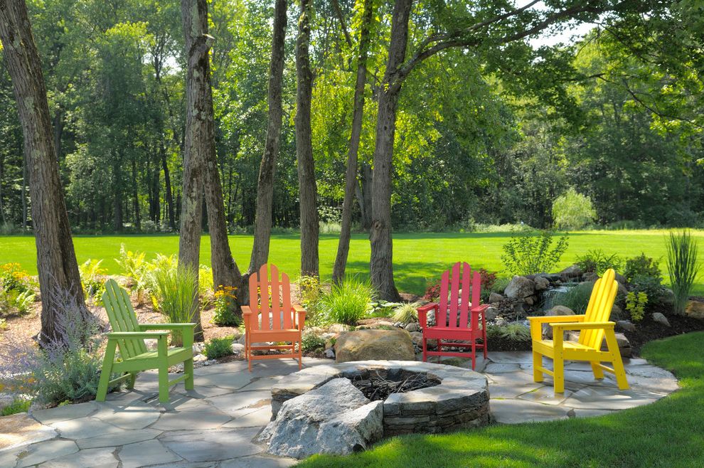 Adirondack Chairs for Traditional Patio with Traditional Landscape