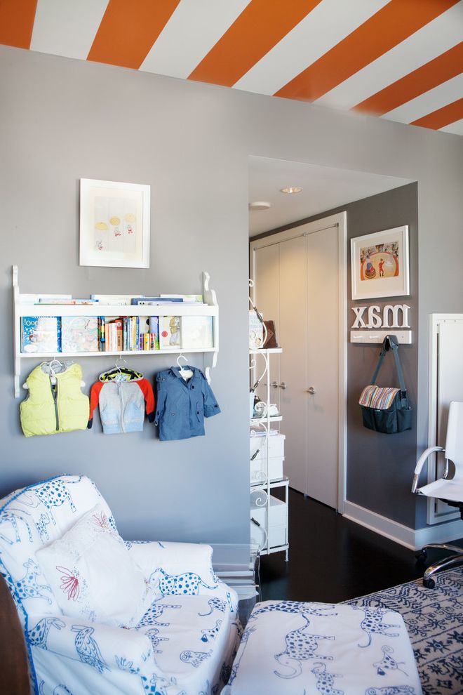 Bakers Rack for Contemporary Kids with Orange and White