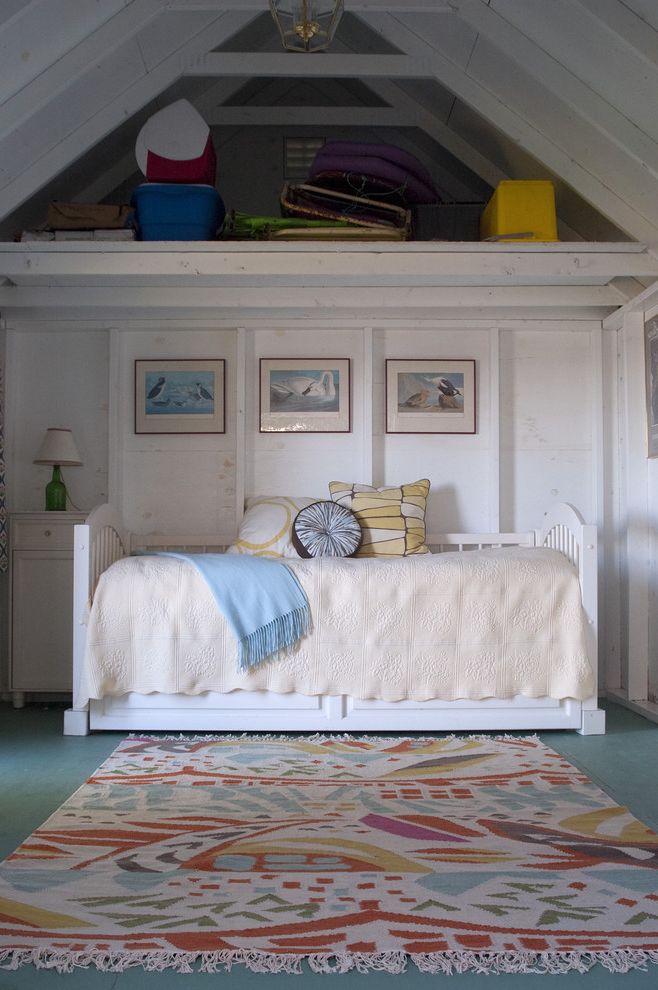 Daybed with Trundle for Rustic Bedroom with Loft