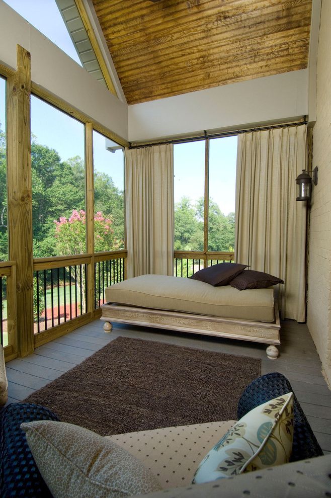Futon Mattress for Traditional Porch with Lantern