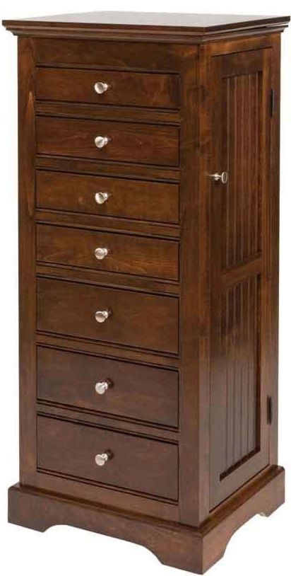 Jewelry Armoire for Transitional Spaces with 7 Drawer Jewelry Armoire