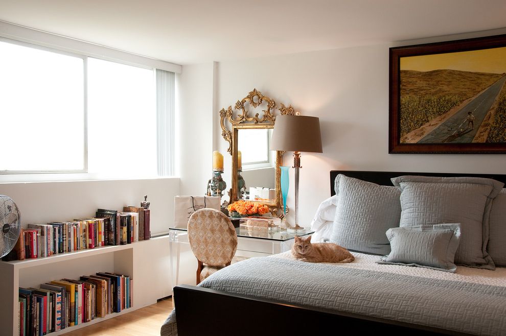 Nautical Bedding for Transitional Bedroom with Light