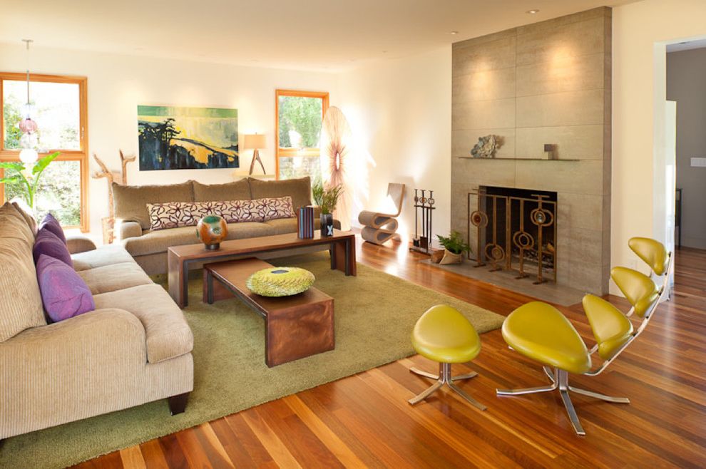 Nesting Tables for Contemporary Living Room with Chartreuse