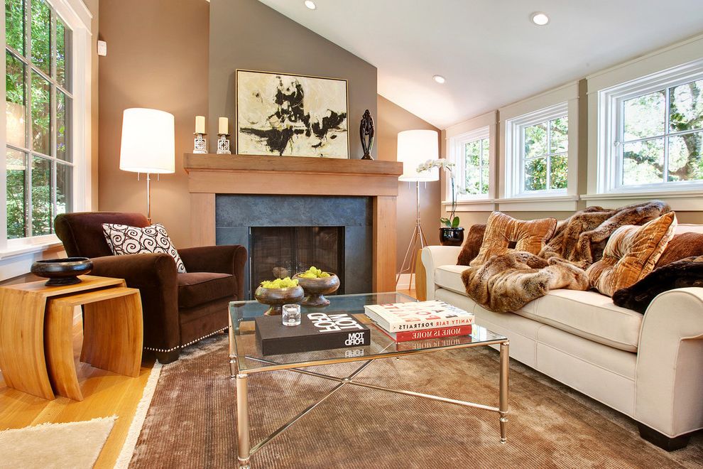 Nesting Tables for Transitional Living Room with Glass Coffee Table