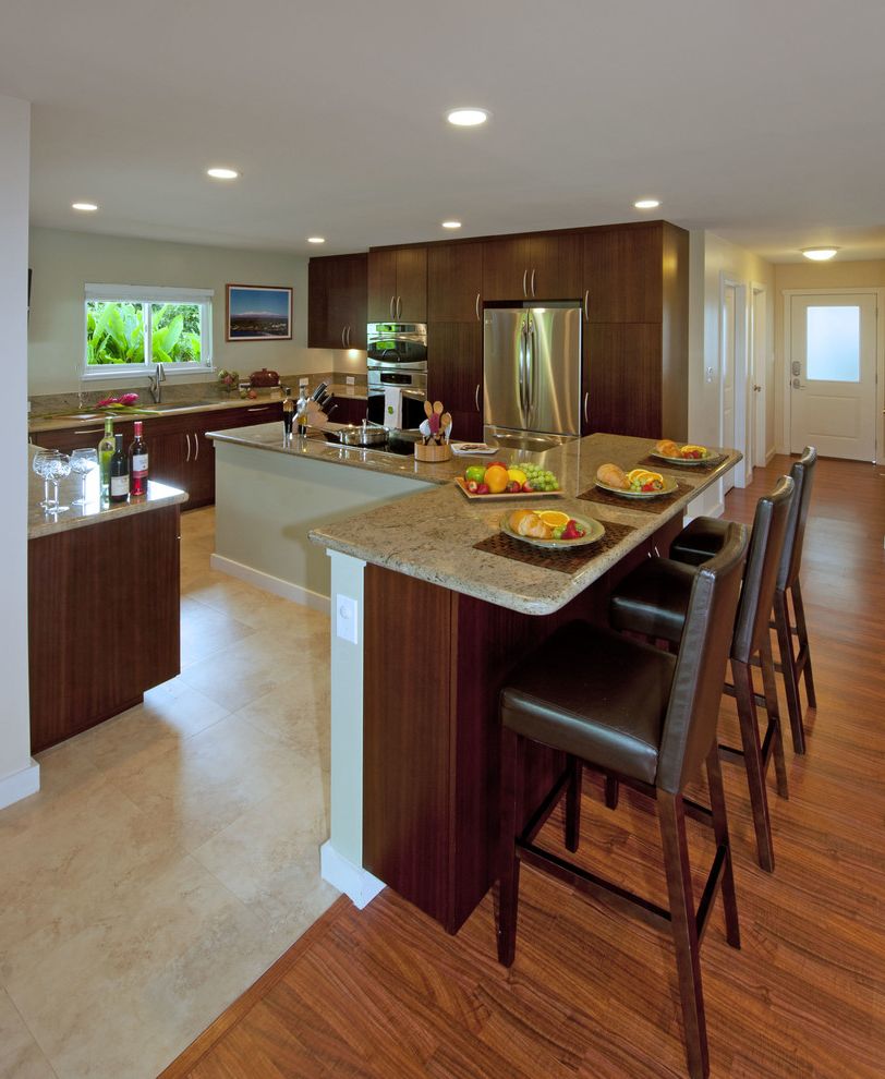 Nesting Tables for Tropical Kitchen with Kitchen Lighting