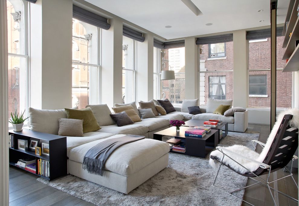 Reclining Sectional for Contemporary Family Room with Minimalism