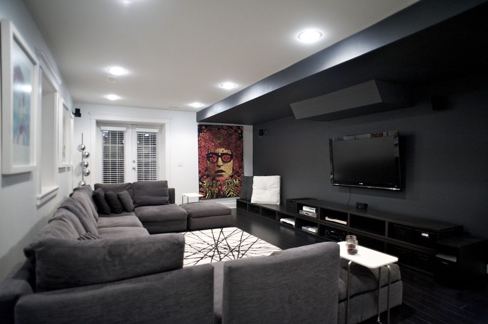 Reclining Sectional for Contemporary Home Theater with Sectional Sofa