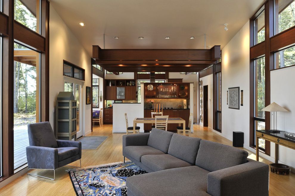 Reclining Sectional for Contemporary Living Room with Asian Influences