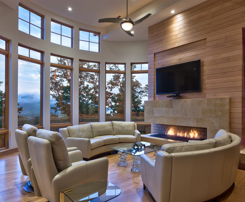 Reclining Sectional for Contemporary Living Room with Limestone