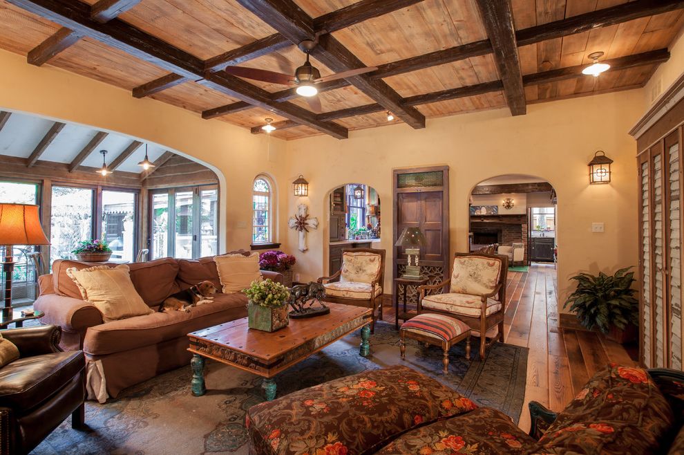Reclining Sectional for Rustic Living Room with Wood Coffee Table