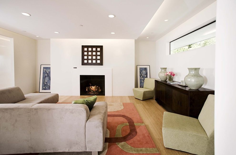 Slipper Chair for Contemporary Family Room with Corner Sofa
