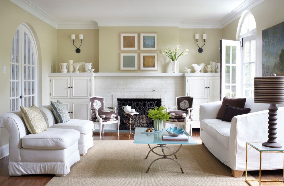 Slipper Chair for Transitional Living Room with Wood Floors