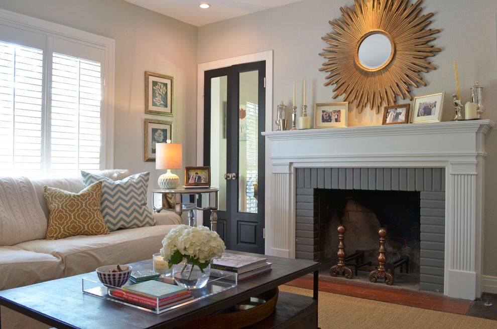 Starburst Mirror for Traditional Living Room with Gray