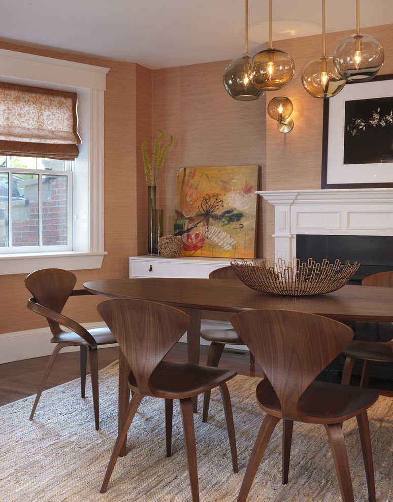 5 Piece Dining Set with Transitional Dining Room Buffet