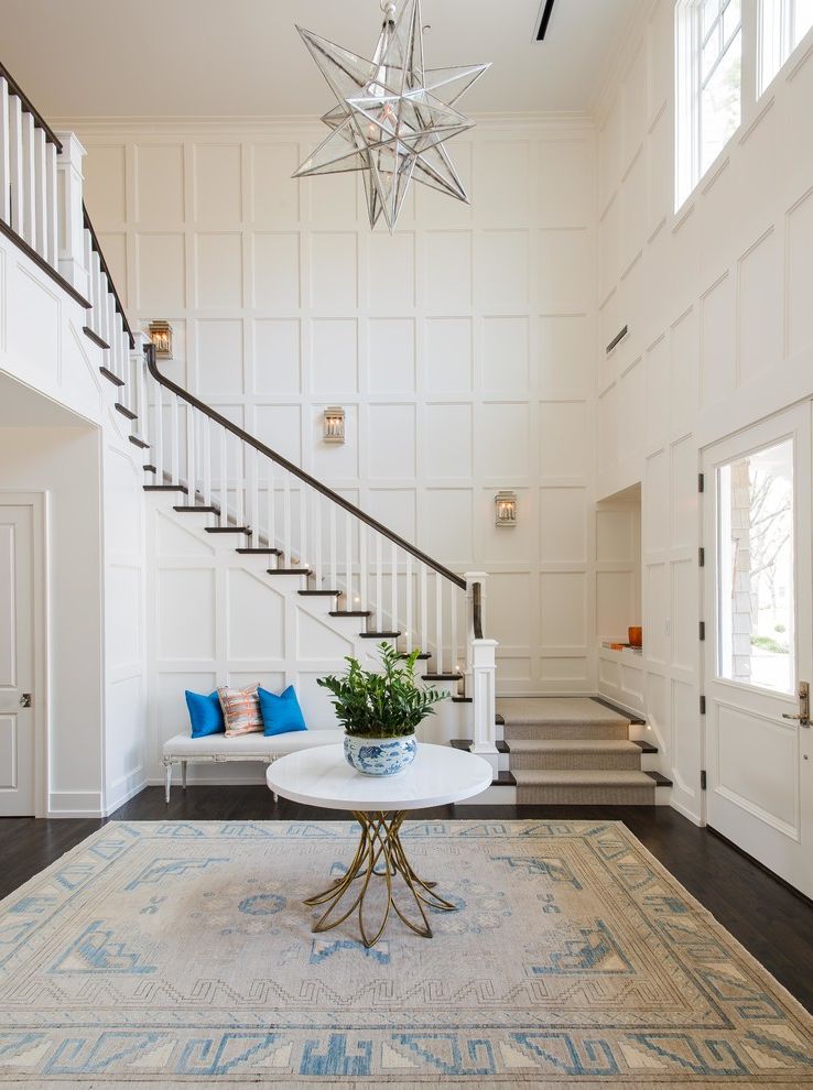 8x10 Rugs Under 100 with Transitional Staircase Starburst Light
