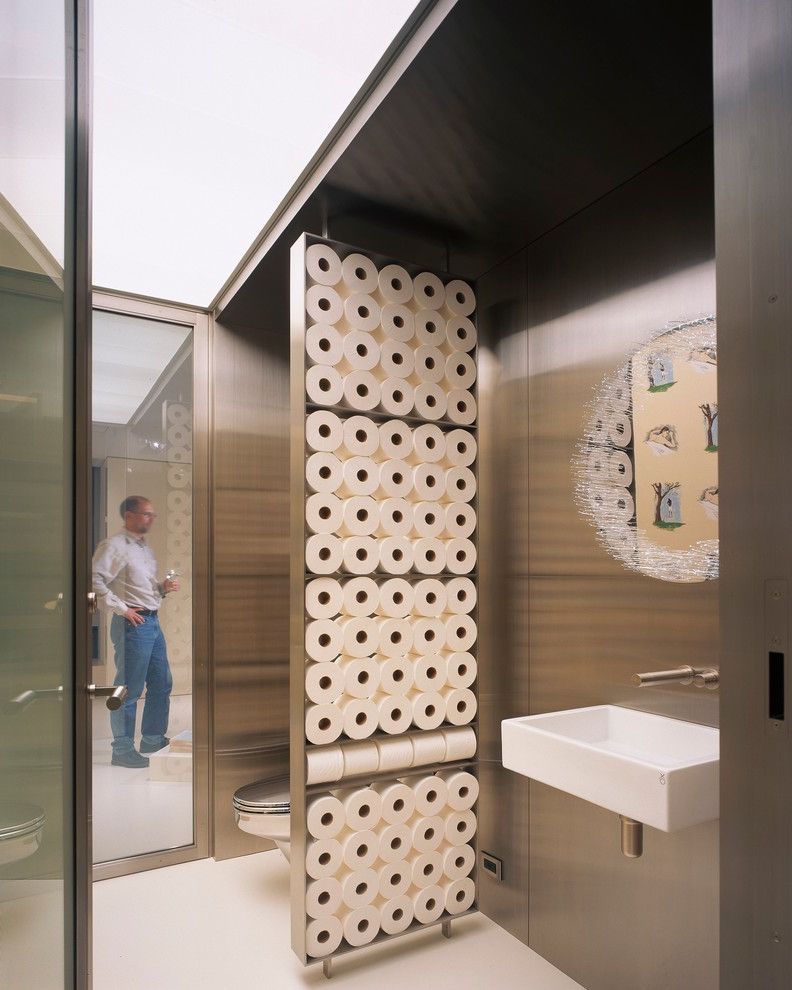 Alen T500 Tower Air Purifier with Contemporary Powder Room Partition