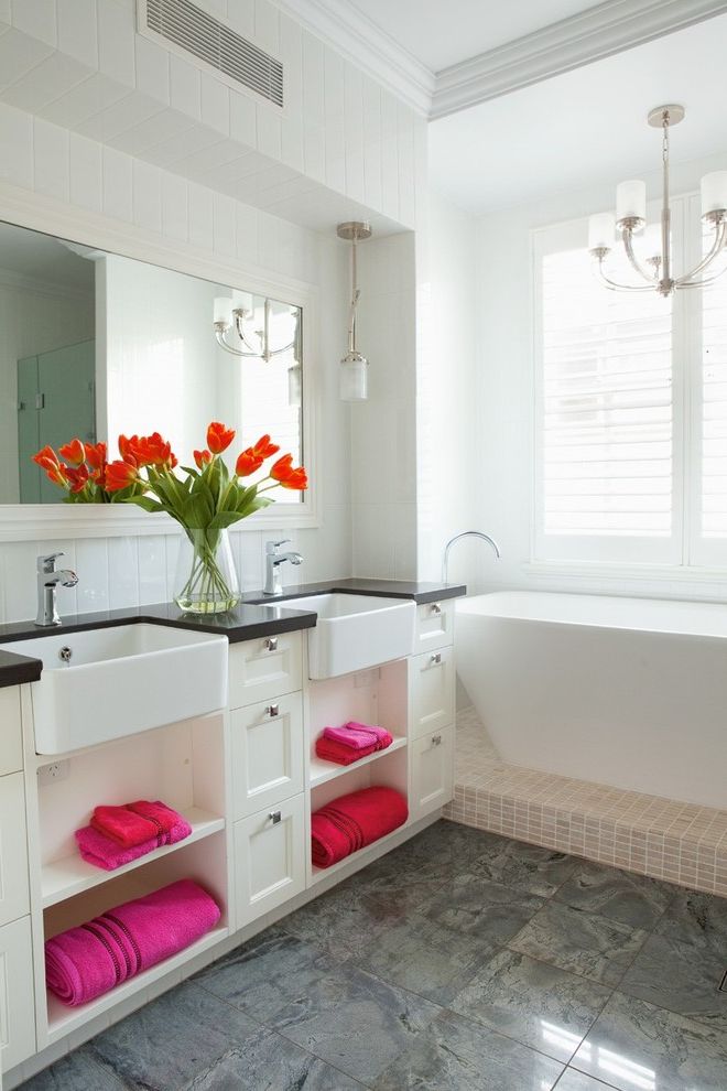 Apron Sink Lowes with Transitional Bathroom White Beadboard Wall