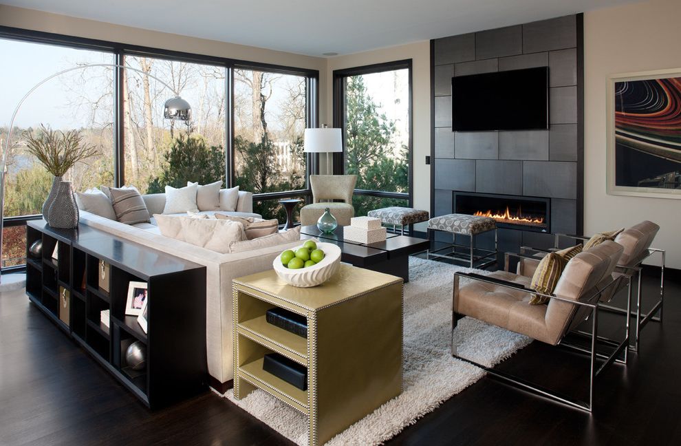 Ashley Furniture Raleigh with Contemporary Living Room Inset Fireplace