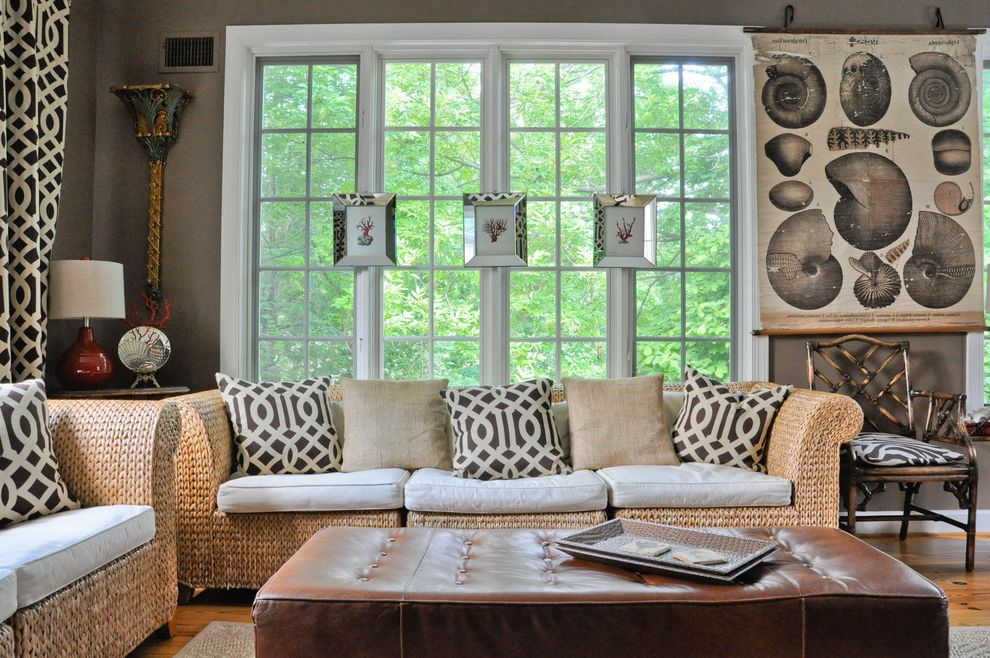 Ashley Furniture Raleigh with Eclectic Living Room Tufted Ottoman