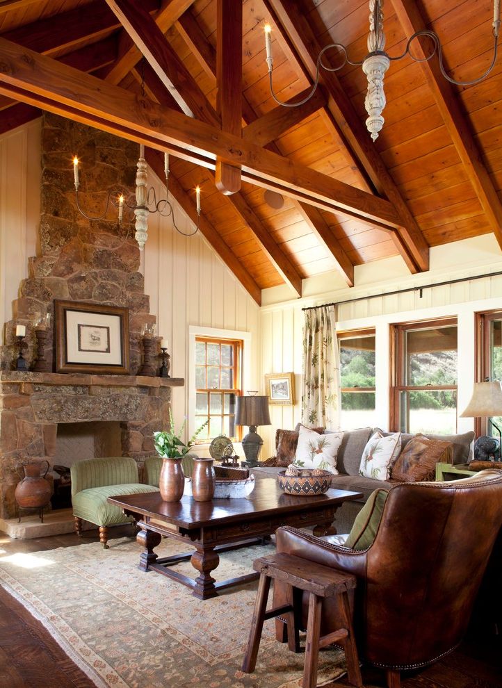 Ashley Furniture Raleigh with Rustic Living Room Roof Truss